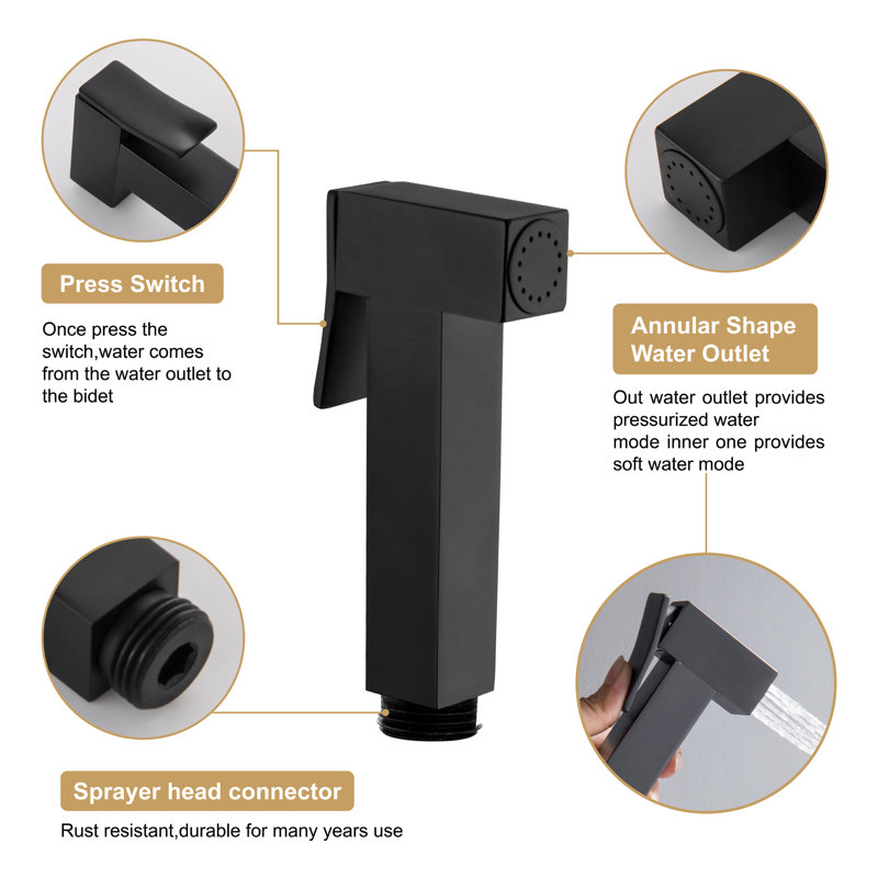 Boyel Living Wall Mounted Hot and Cold Bidet Sprayer Faucet Set